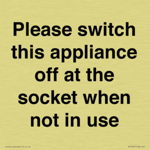Please switch this appliance off at the socket when not in use